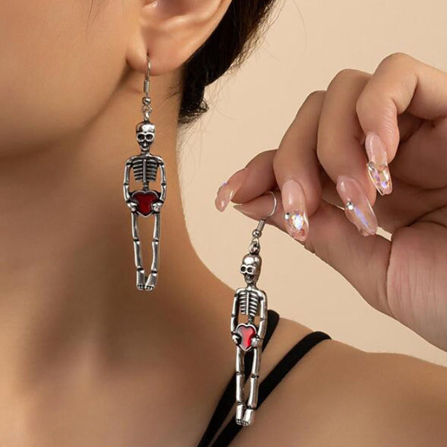 Dangling Skeleton Earrings for Halloween