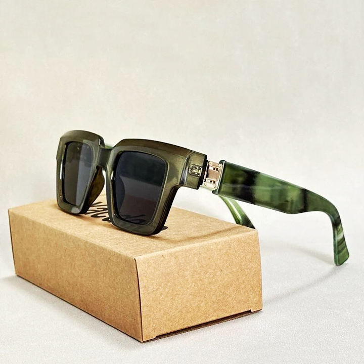 Marbled Retro Square Sunglasses