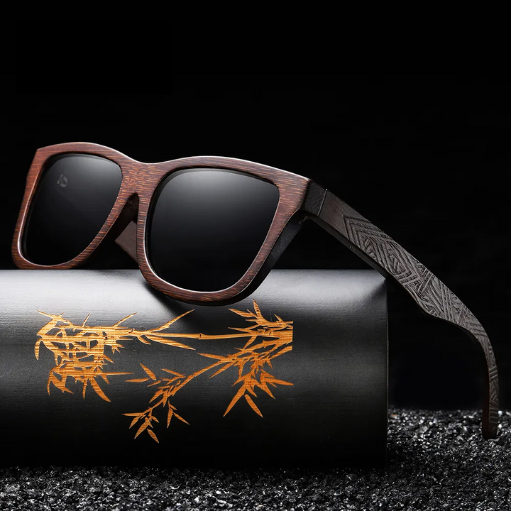 Wooden Rectangular Sunglasses