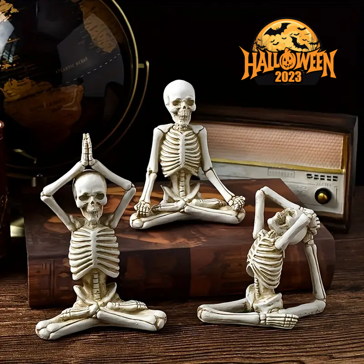 Yoga Skeleton Halloween Figurines