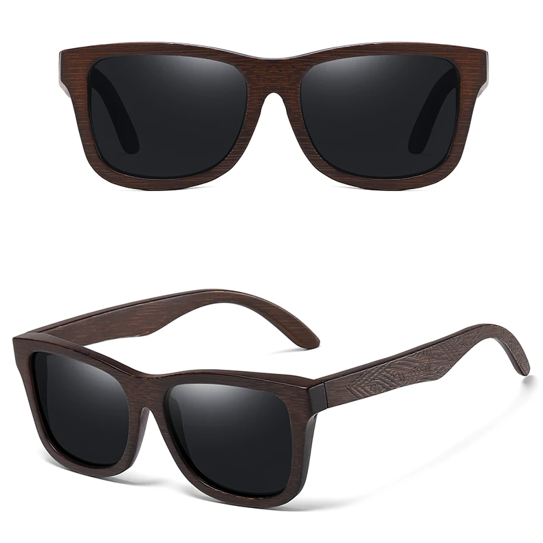 Wooden Rectangular Sunglasses