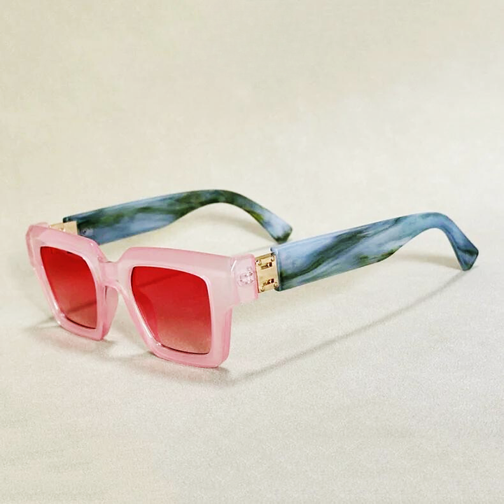 Marbled Retro Square Sunglasses