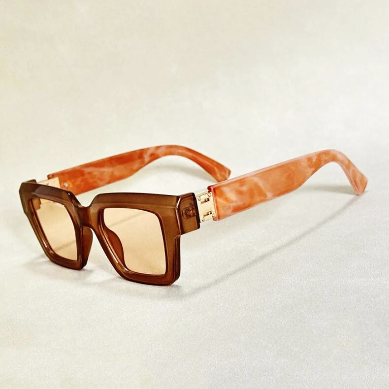 Marbled Retro Square Sunglasses