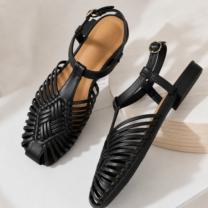 Audrey Lane Ankle-Strap Huarache Sandals