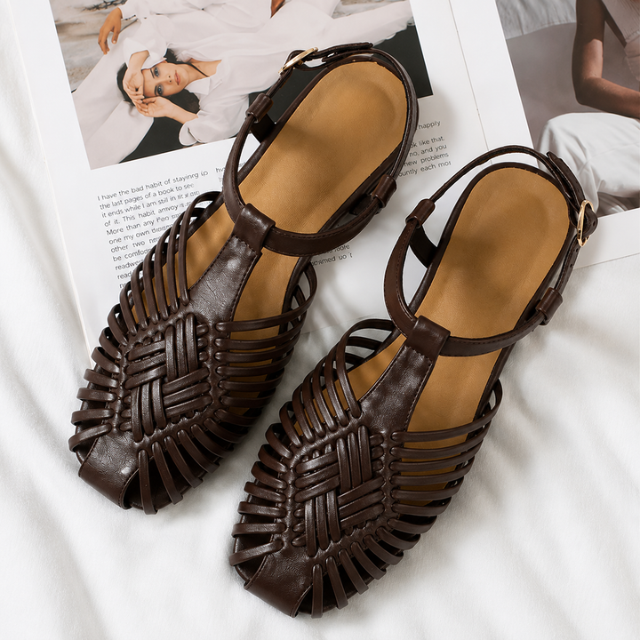Audrey Lane Ankle-Strap Huarache Sandals