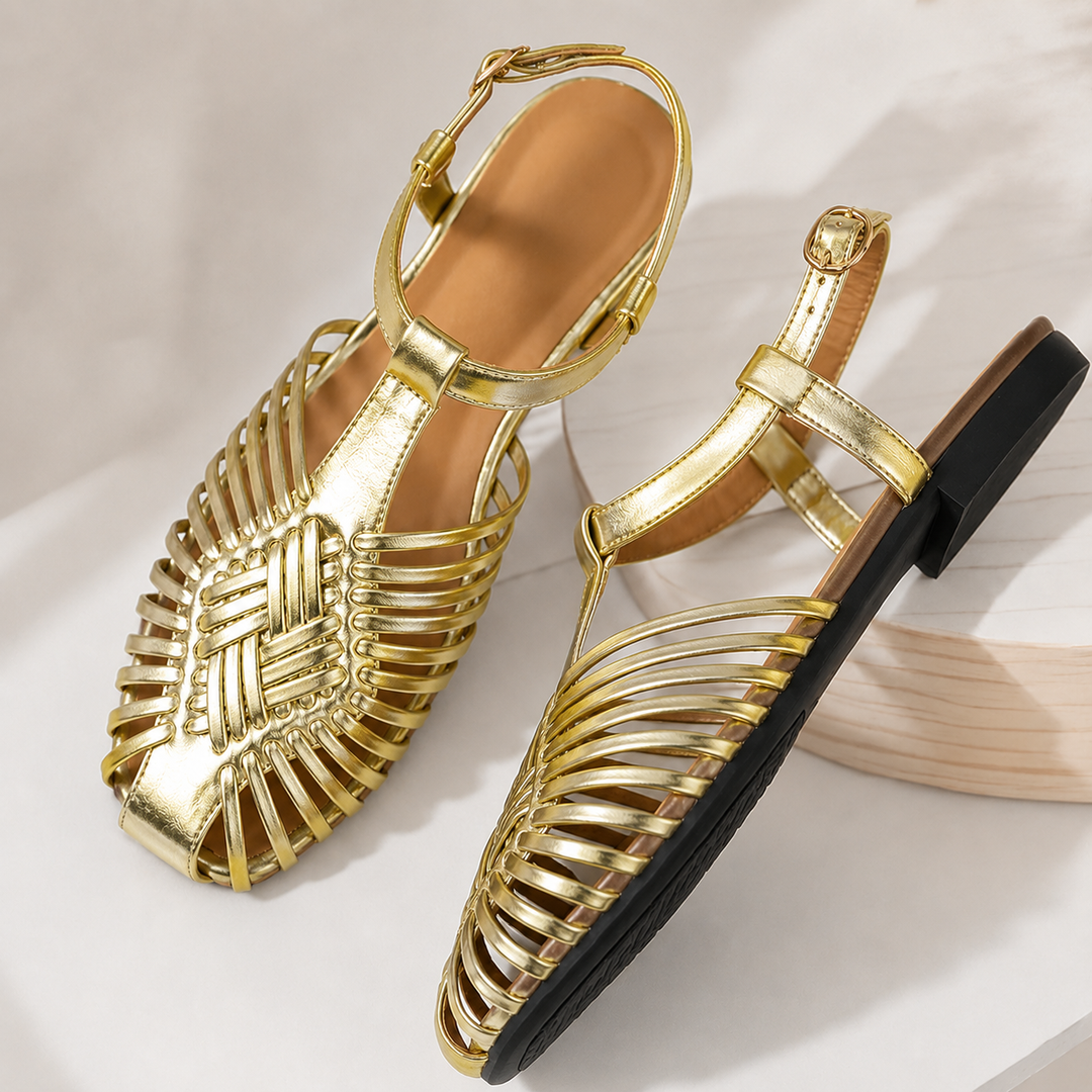 Audrey Lane Ankle-Strap Huarache Sandals