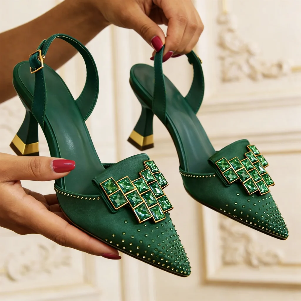 Celeste Crystal Bow Slingback