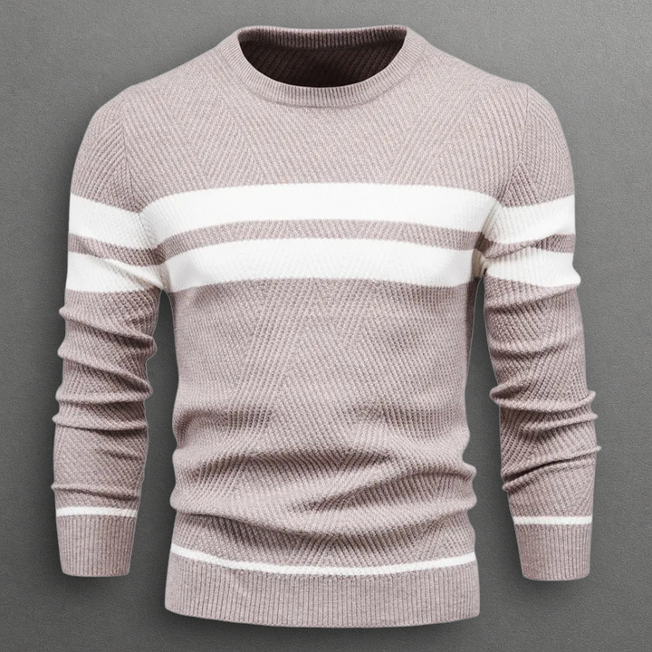Dual Stripe Knit Crewneck
