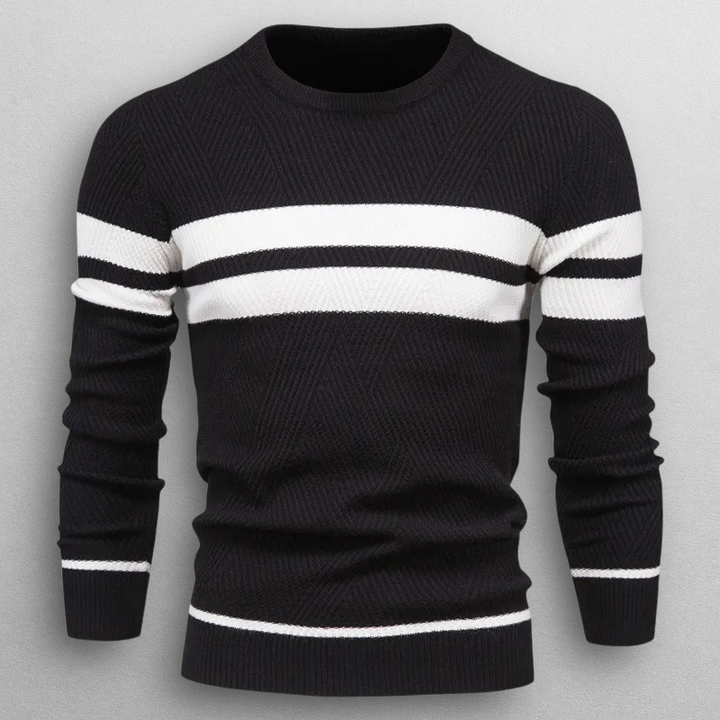 Dual Stripe Knit Crewneck