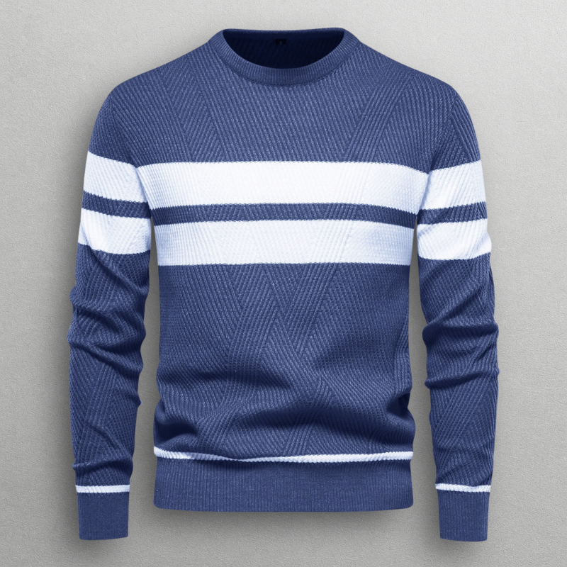 Dual Stripe Knit Crewneck