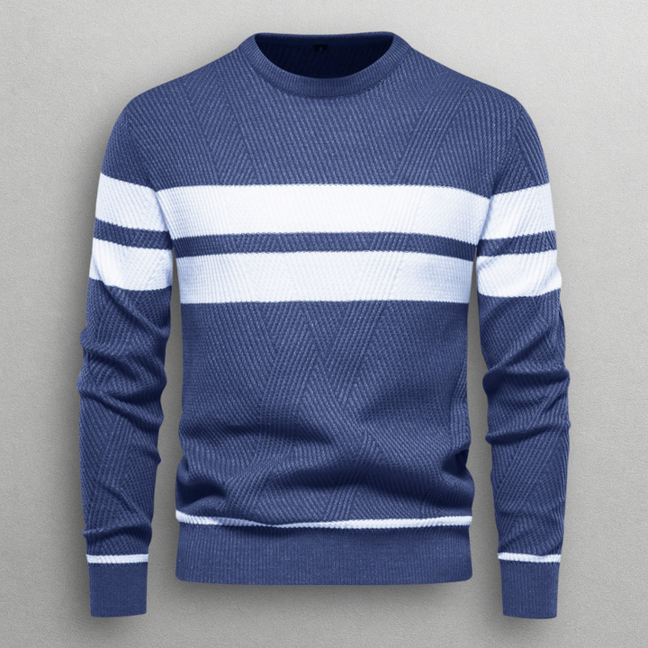 Dual Stripe Knit Crewneck