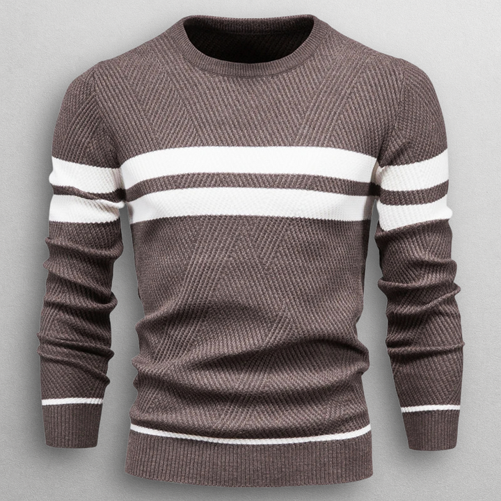 Dual Stripe Knit Crewneck