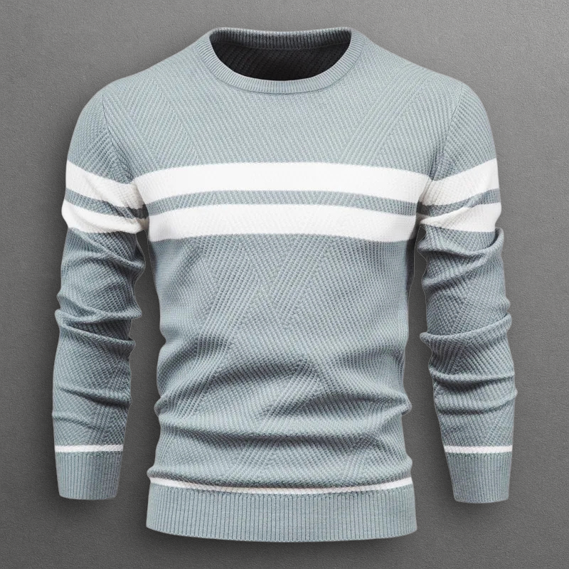 Dual Stripe Knit Crewneck