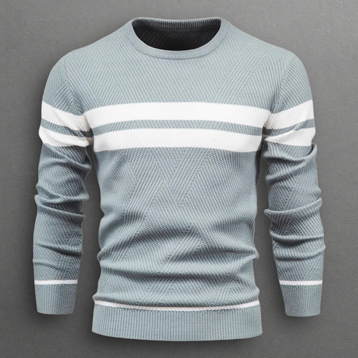 Dual Stripe Knit Crewneck