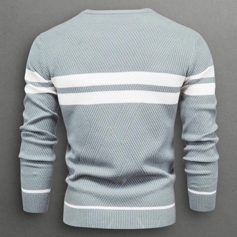 Dual Stripe Knit Crewneck