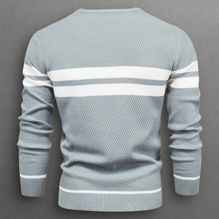 Dual Stripe Knit Crewneck