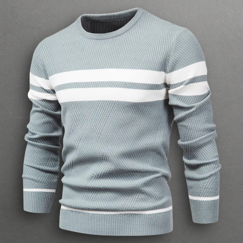 Dual Stripe Knit Crewneck