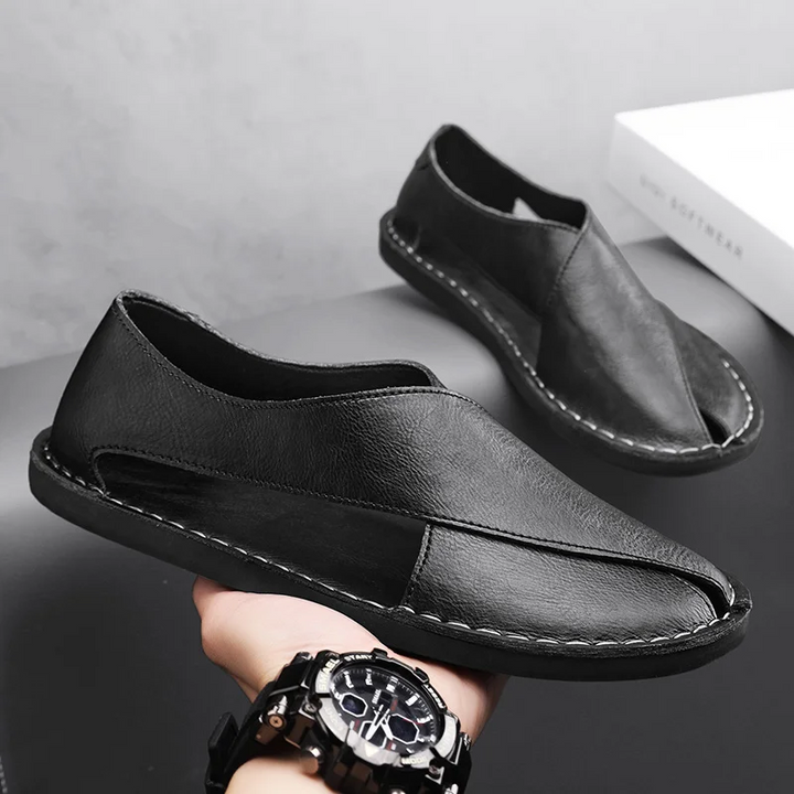Hudson Leather Slip-On Sandal