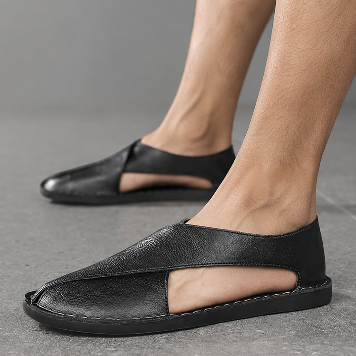 Hudson Leather Slip-On Sandal
