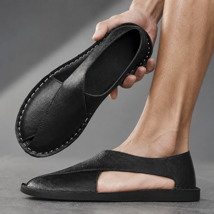 Hudson Leather Slip-On Sandal