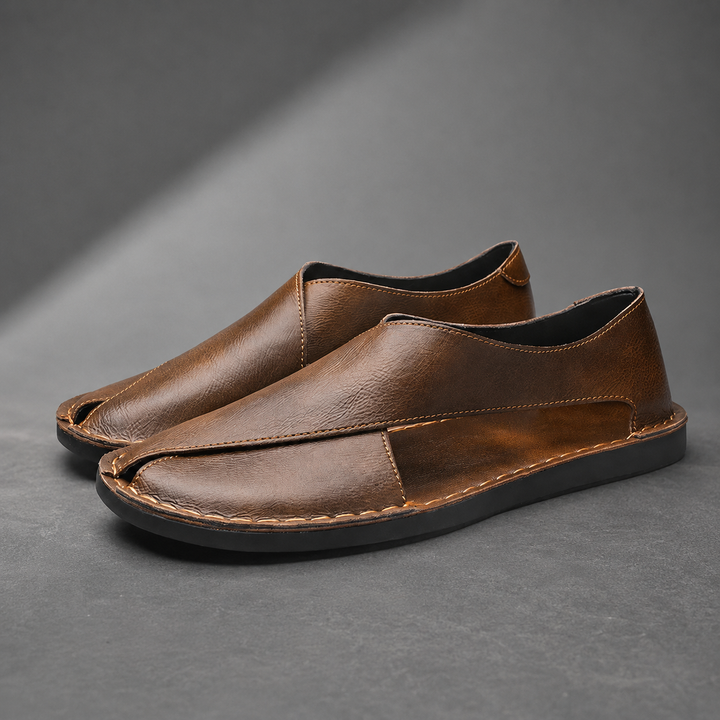 Hudson Leather Slip-On Sandal