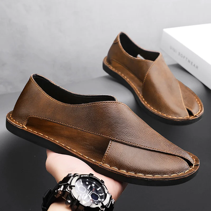 Hudson Leather Slip-On Sandal
