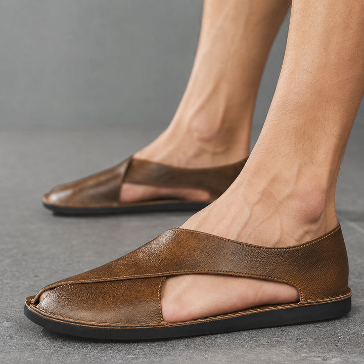 Hudson Leather Slip-On Sandal