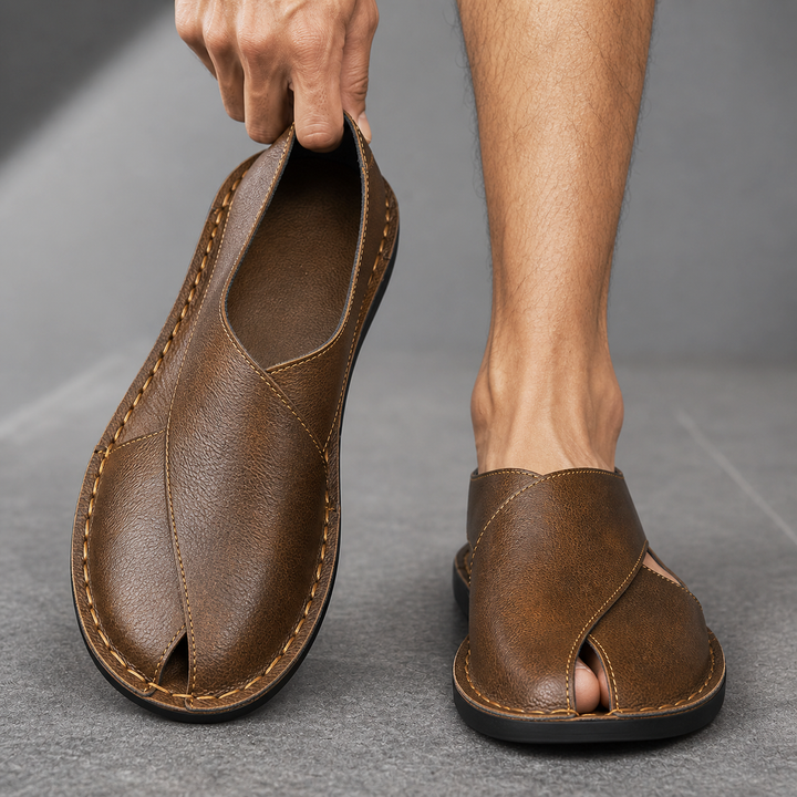 Hudson Leather Slip-On Sandal