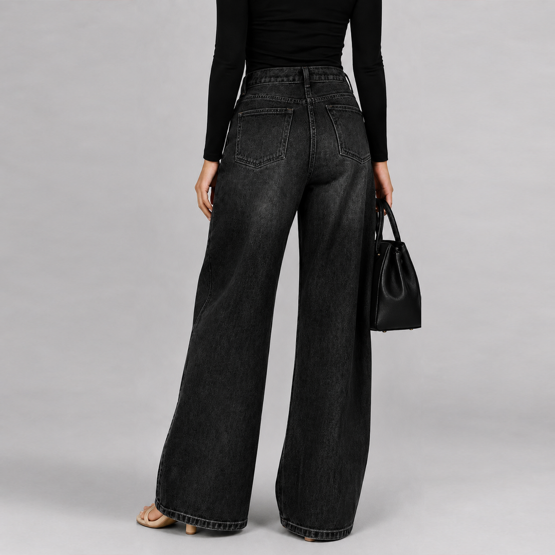Madison Blake High-Waisted Wide Leg Jeans