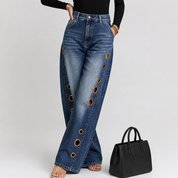 Madison Blake High-Waisted Wide Leg Jeans
