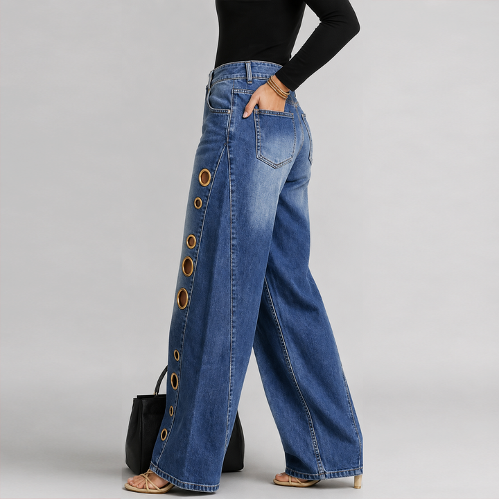 Madison Blake High-Waisted Wide Leg Jeans