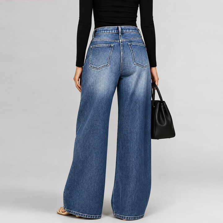 Madison Blake High-Waisted Wide Leg Jeans
