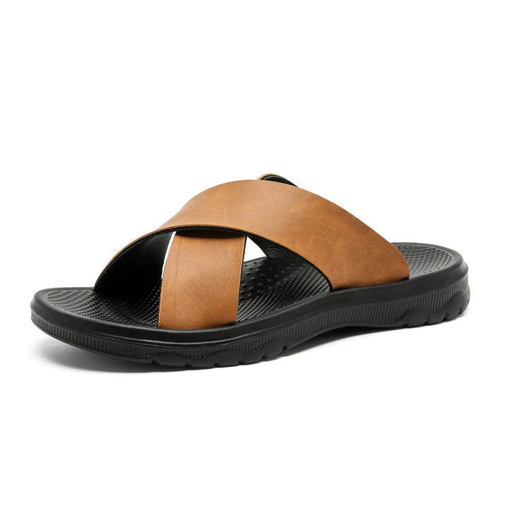 Bennett Cushioned Cross-Strap Slide