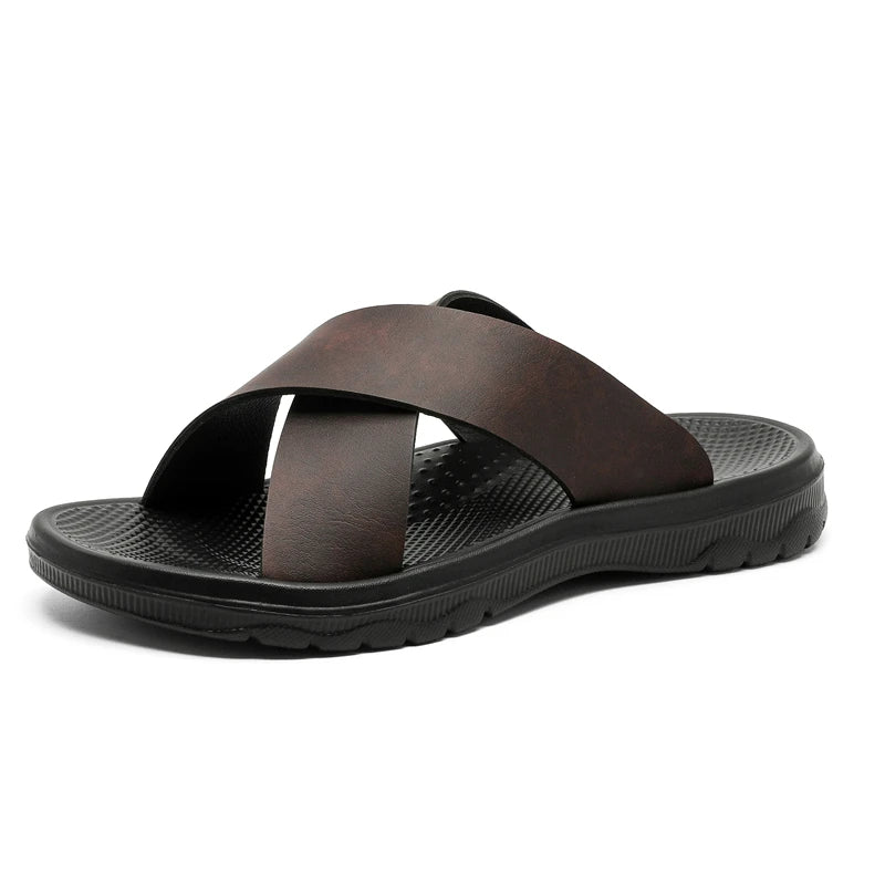 Bennett Cushioned Cross-Strap Slide