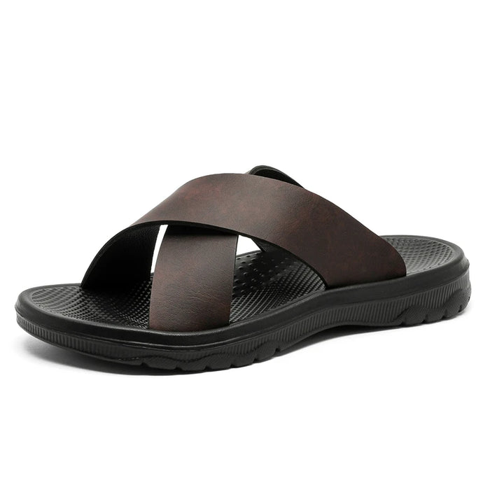 Bennett Cushioned Cross-Strap Slide