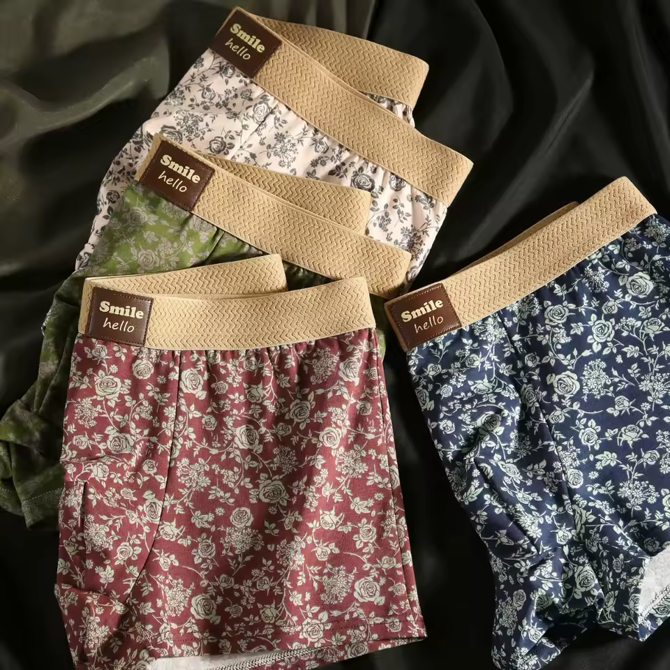 Men’s 100% Cotton Bold Floral Boxers