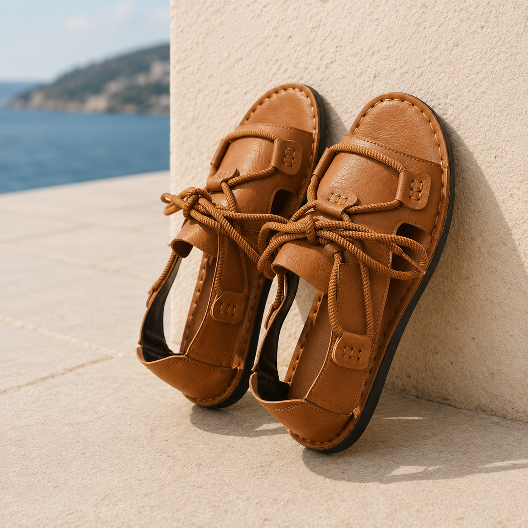 Weston Lace-Up Open-Toe Sandals