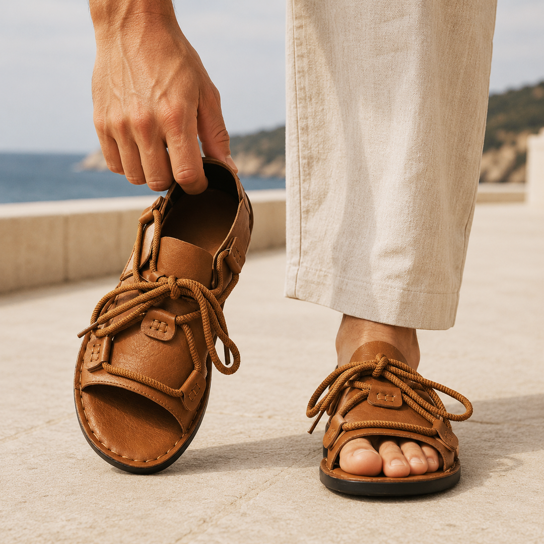 Weston Lace-Up Open-Toe Sandals