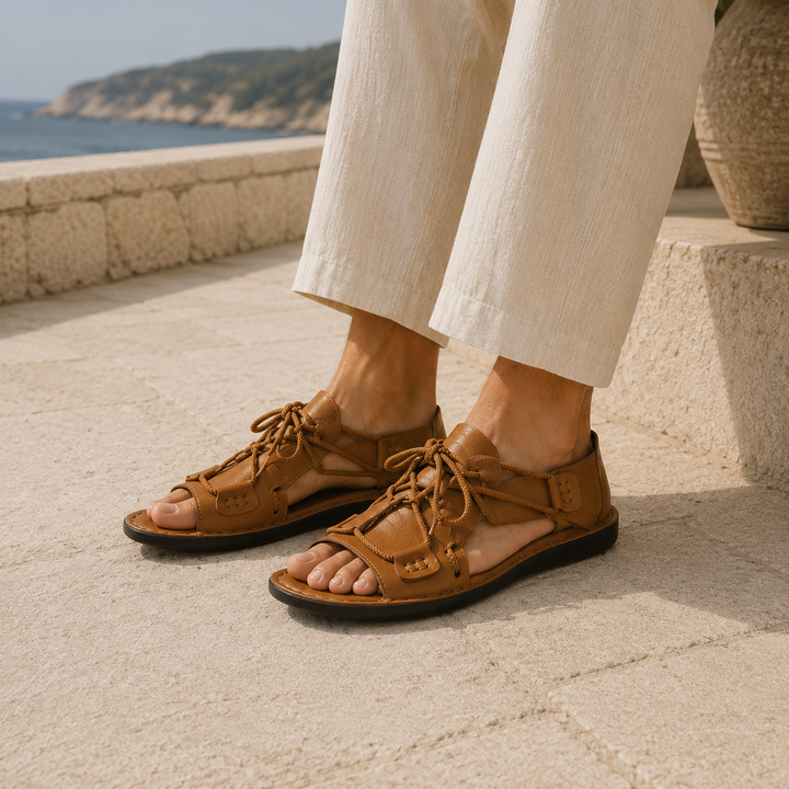 Weston Lace-Up Open-Toe Sandals