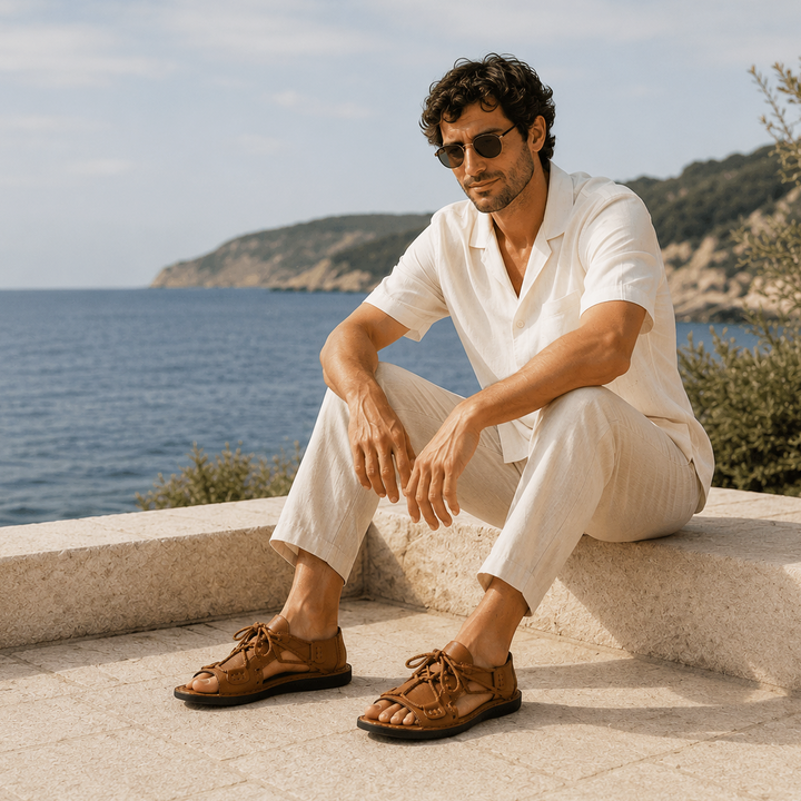 Weston Lace-Up Open-Toe Sandals