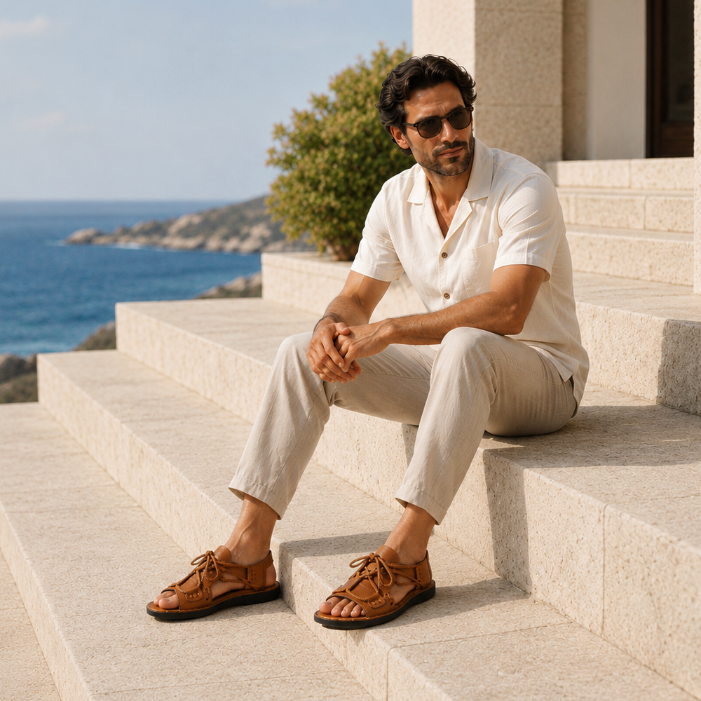 Weston Lace-Up Open-Toe Sandals