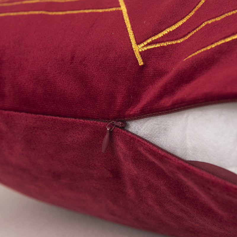 Foveria Luxury Velvet Cushions with Gold Pattern