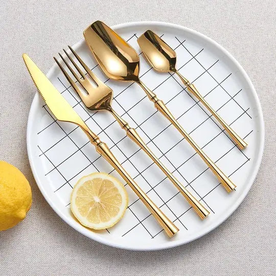 Auriel Gold Cutlery Set (4 piece)