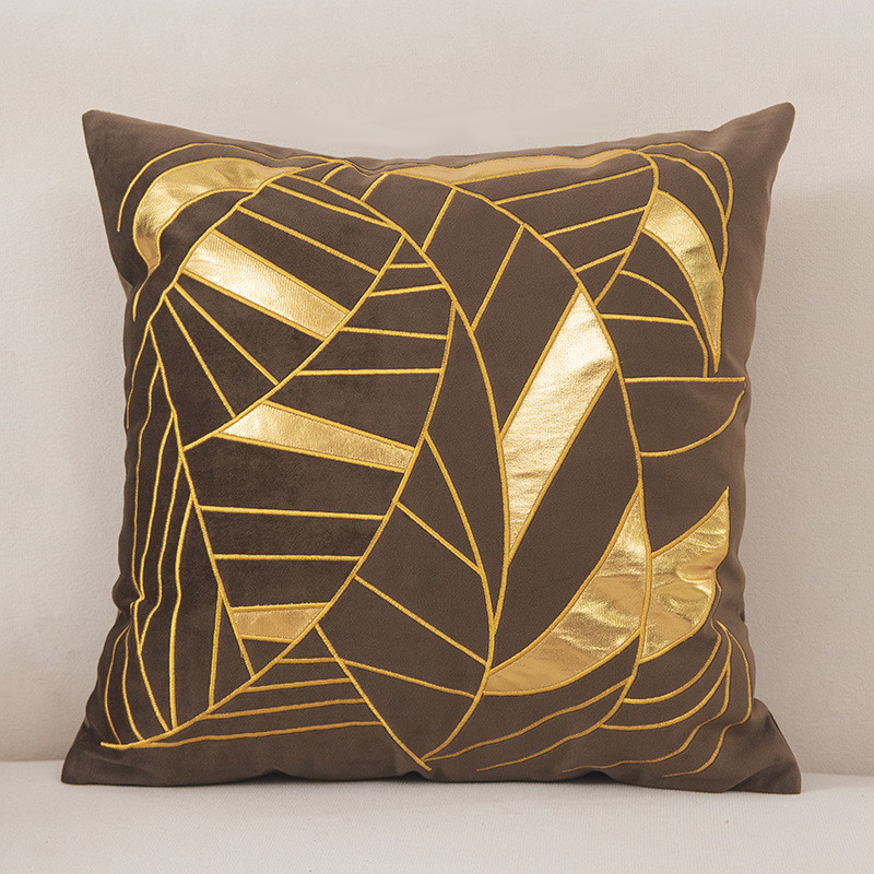 Foveria Luxury Velvet Cushions with Gold Pattern