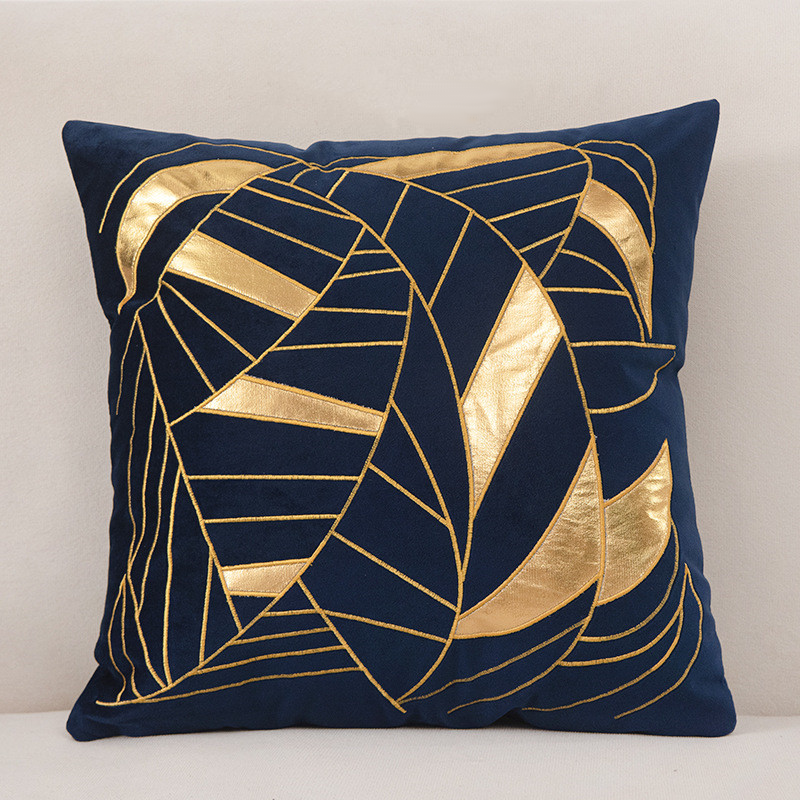 Foveria Luxury Velvet Cushions with Gold Pattern