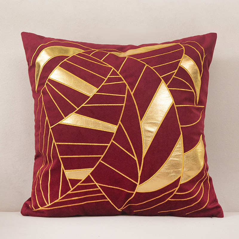 Foveria Luxury Velvet Cushions with Gold Pattern