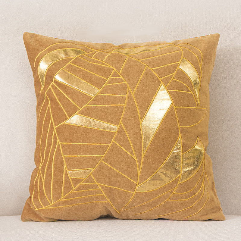 Foveria Luxury Velvet Cushions with Gold Pattern