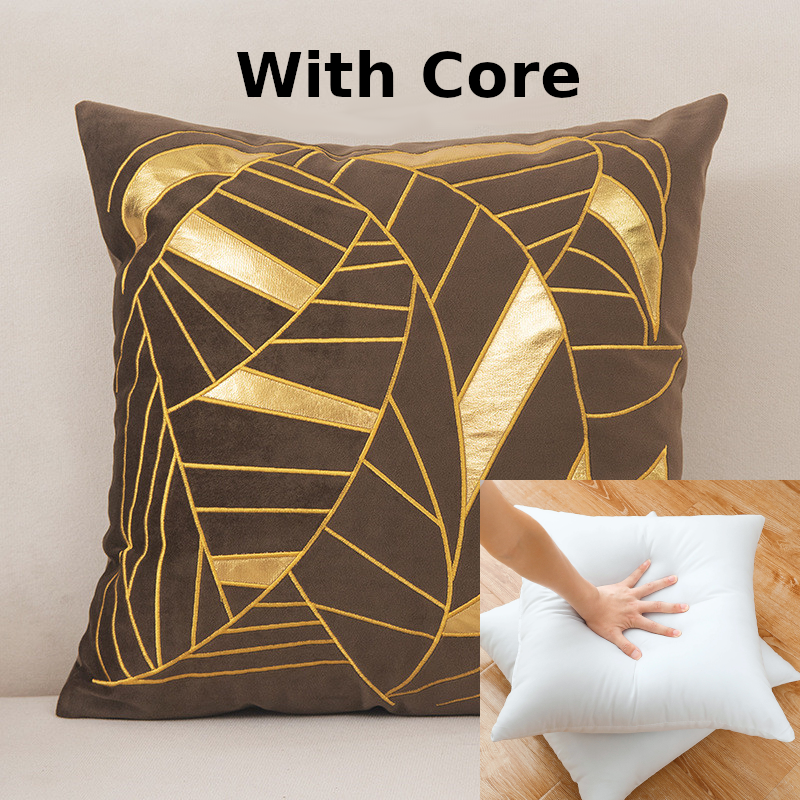 Foveria Luxury Velvet Cushions with Gold Pattern